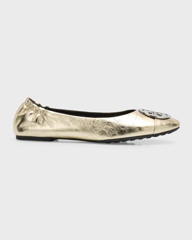 Claire Metallic Medallion Ballerina Flats